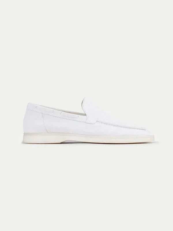 klassisk Suède Loafer Pearl hvid