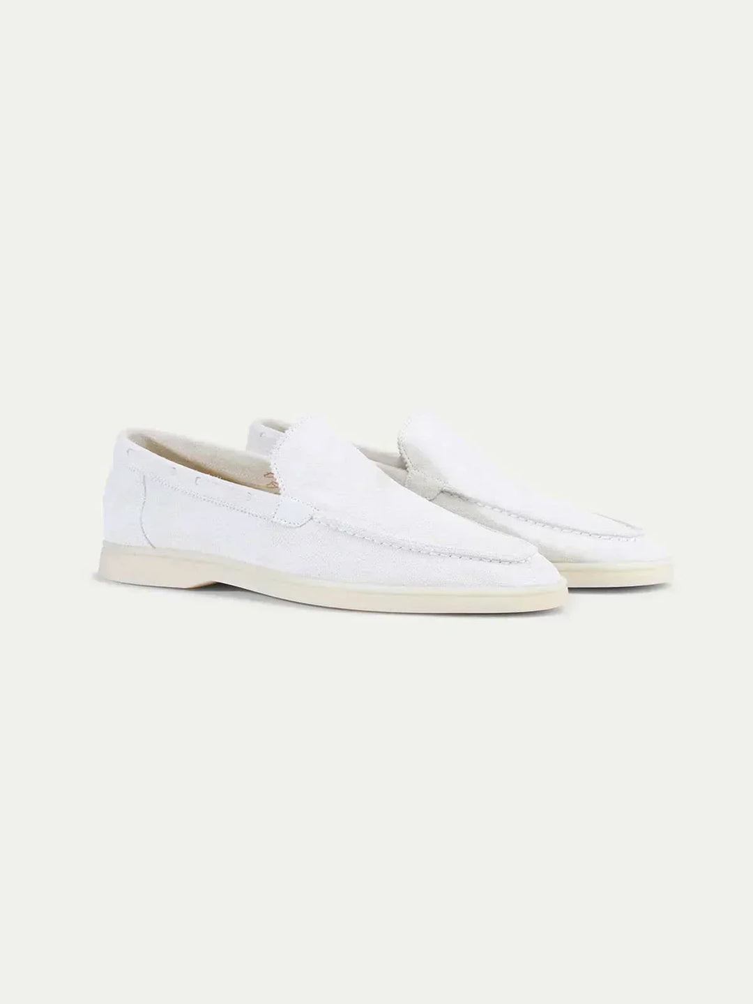 klassisk Suède Loafer Pearl hvid