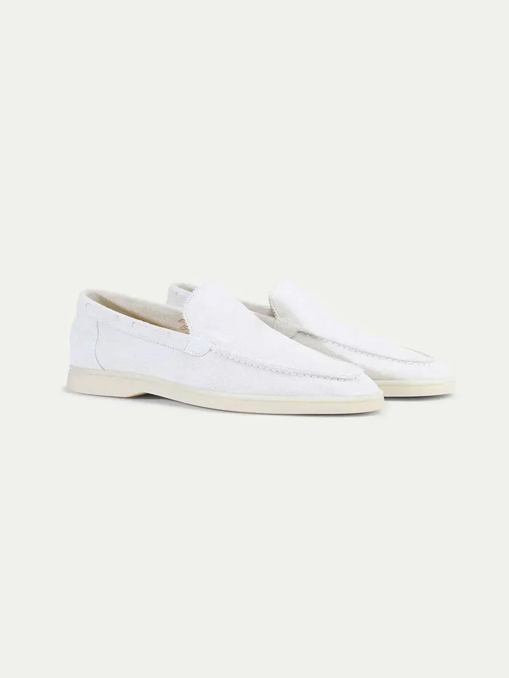 klassisk Suède Loafer Pearl hvid