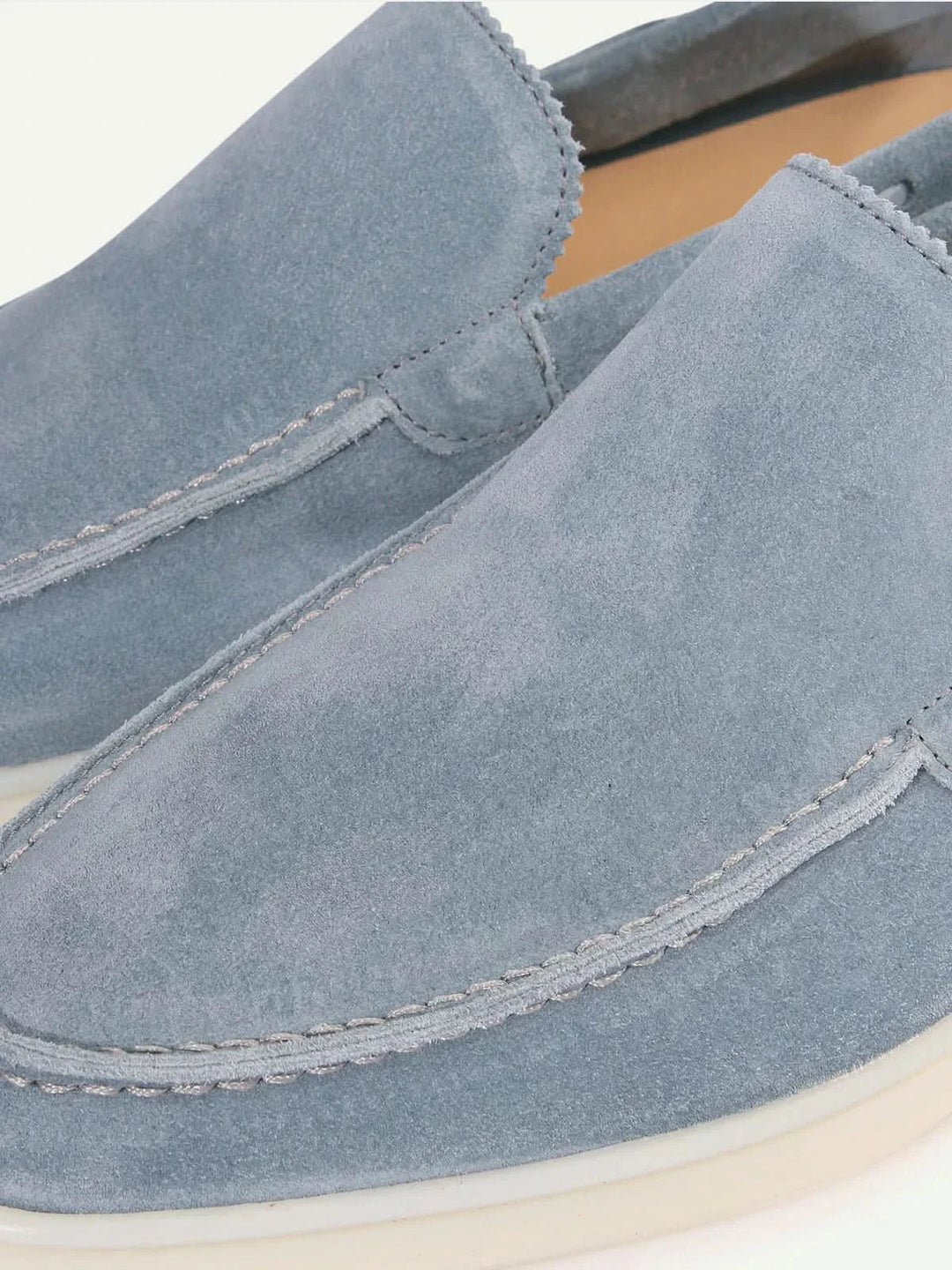 klassisk Suède Loafer Baby blå