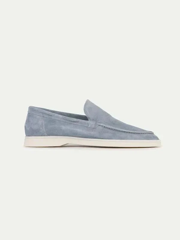 klassisk Suède Loafer Baby blå