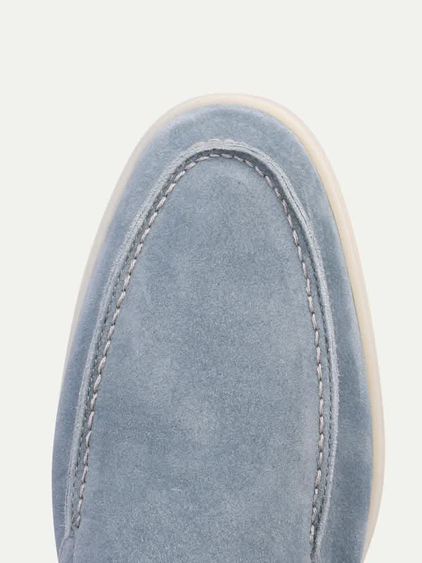 klassisk Suède Loafer Baby blå