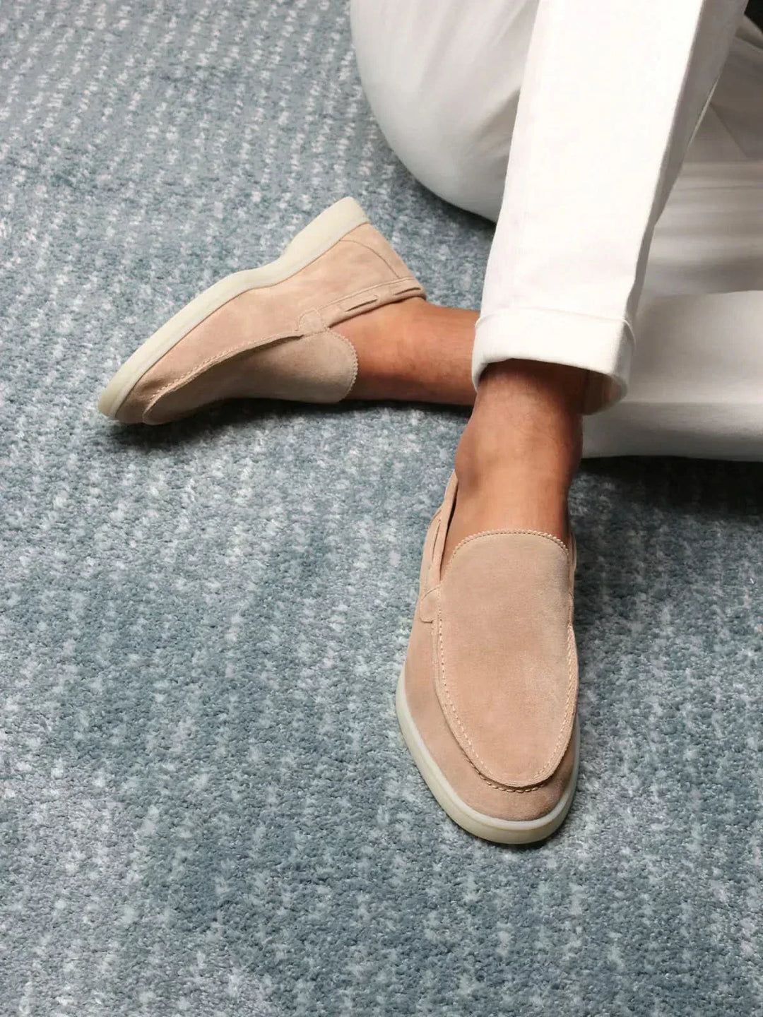 klassisk Suède Loafer beige