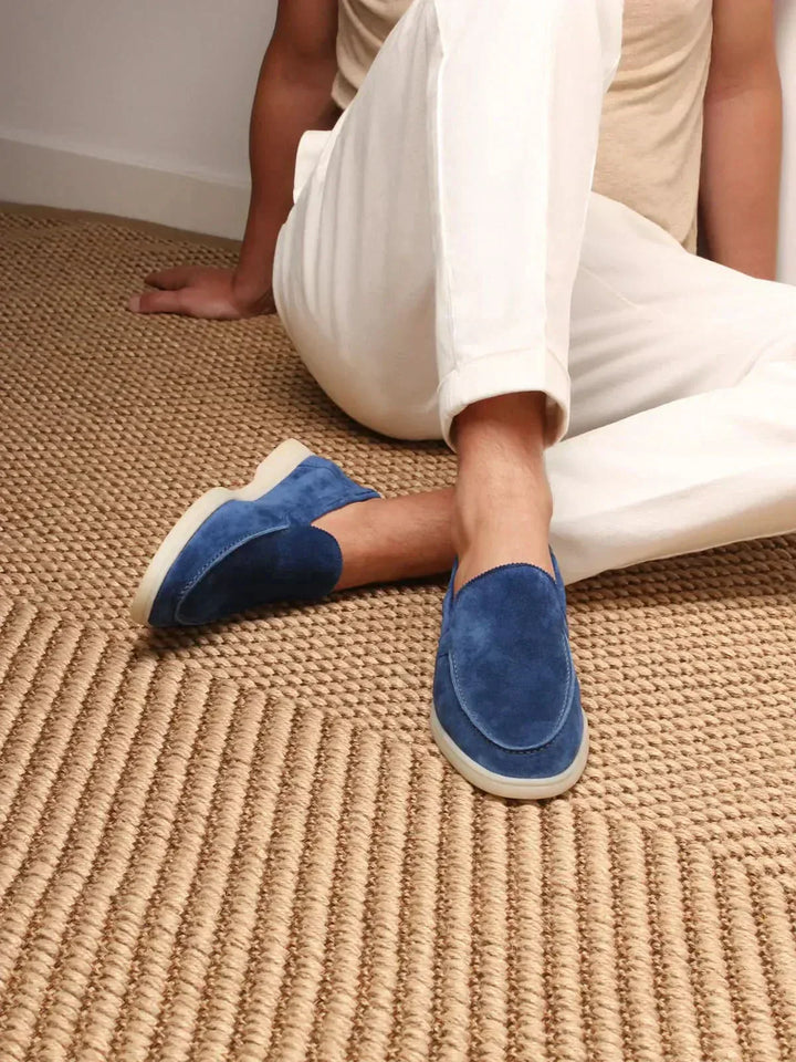 klassisk Suède Loafer Berry blå