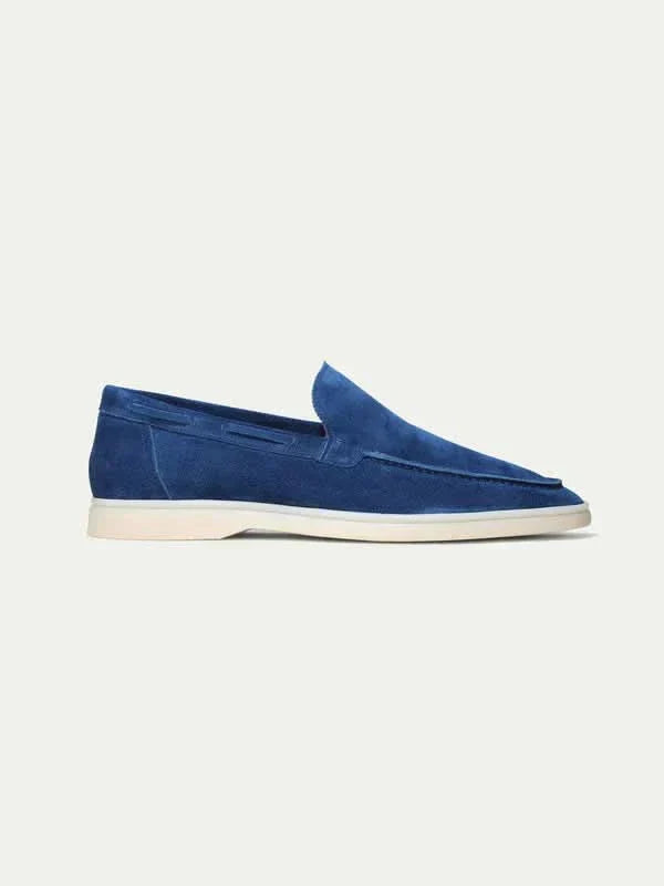 klassisk Suède Loafer Berry blå