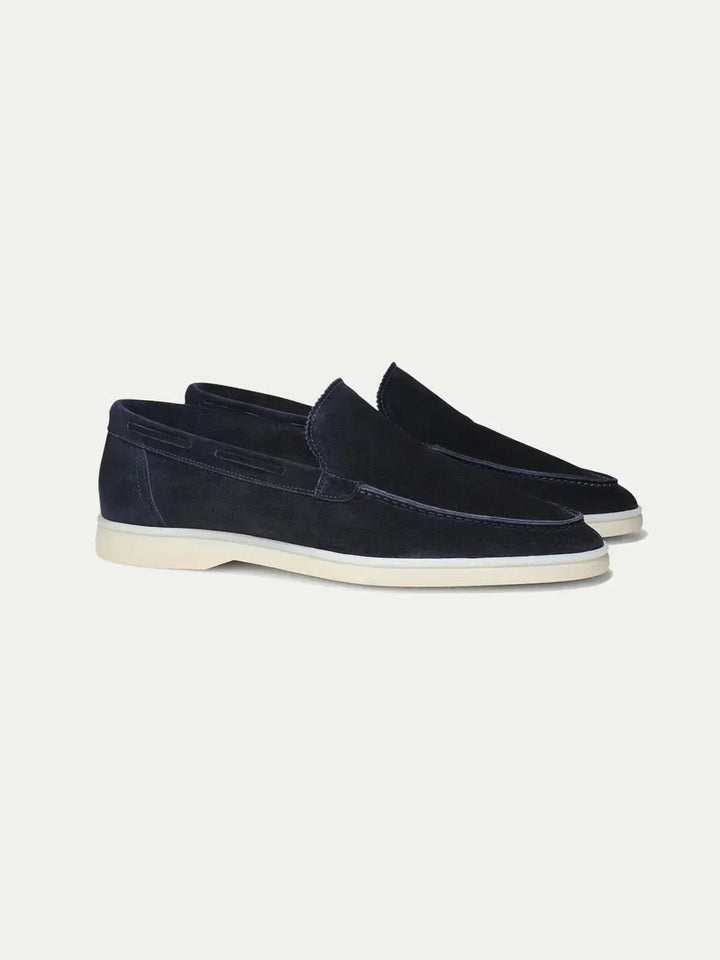 klassisk Suède Loafer marineblå