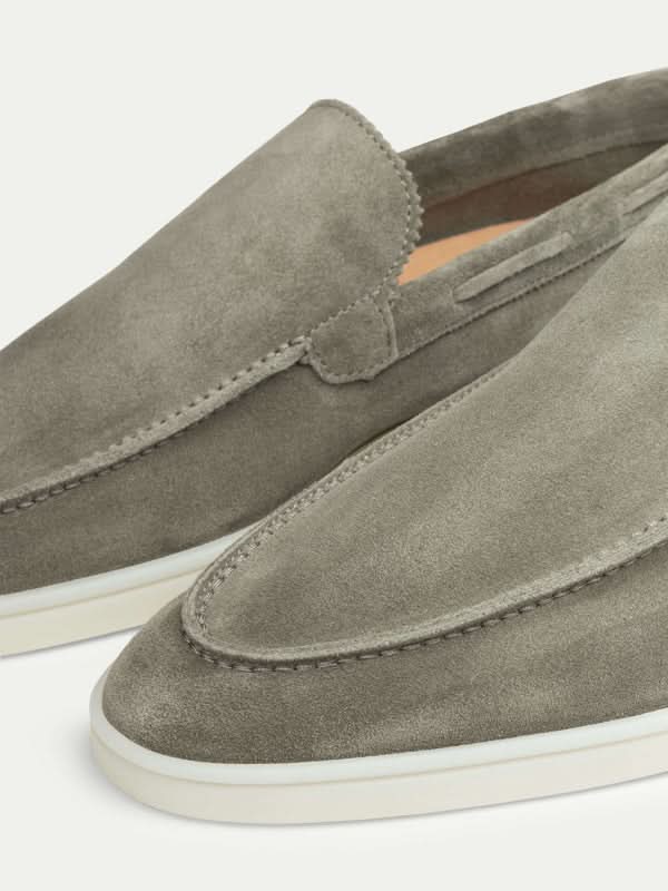 klassisk Suède Loafer Olive grøn