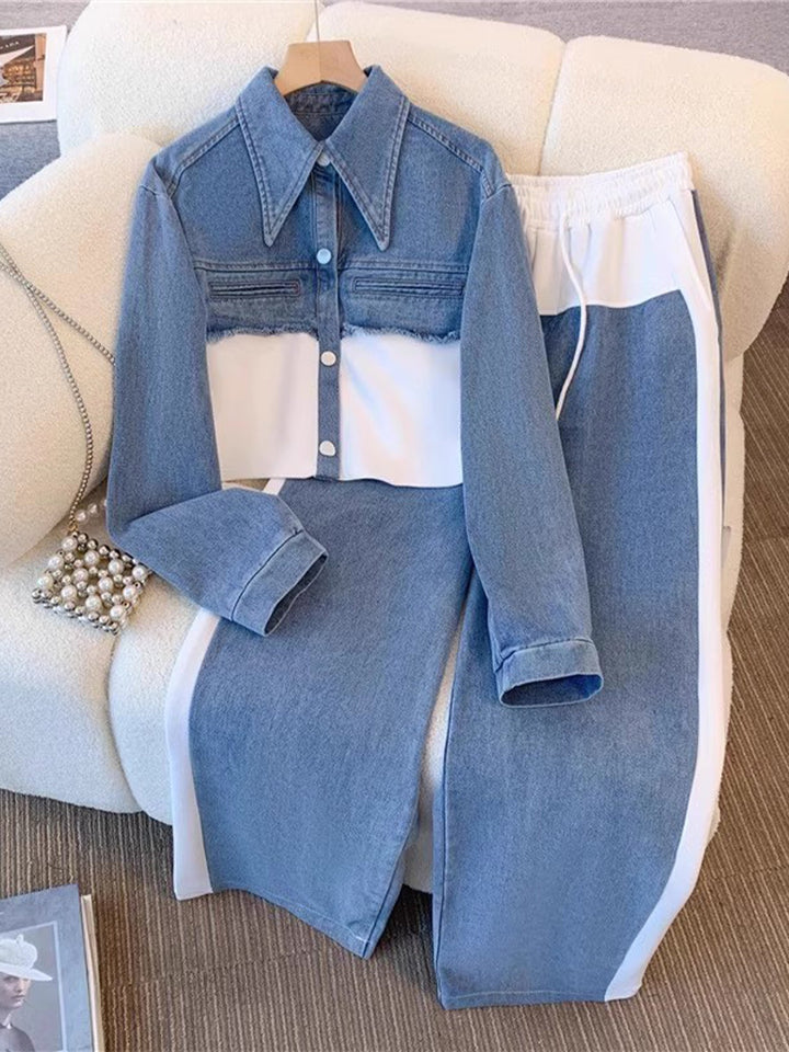 Holbrook™ | Color-Block cropped jakke & wide-leg bukser sæt — 5