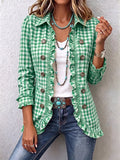 Charlene™ | Gingham flæser Button-Down jakke