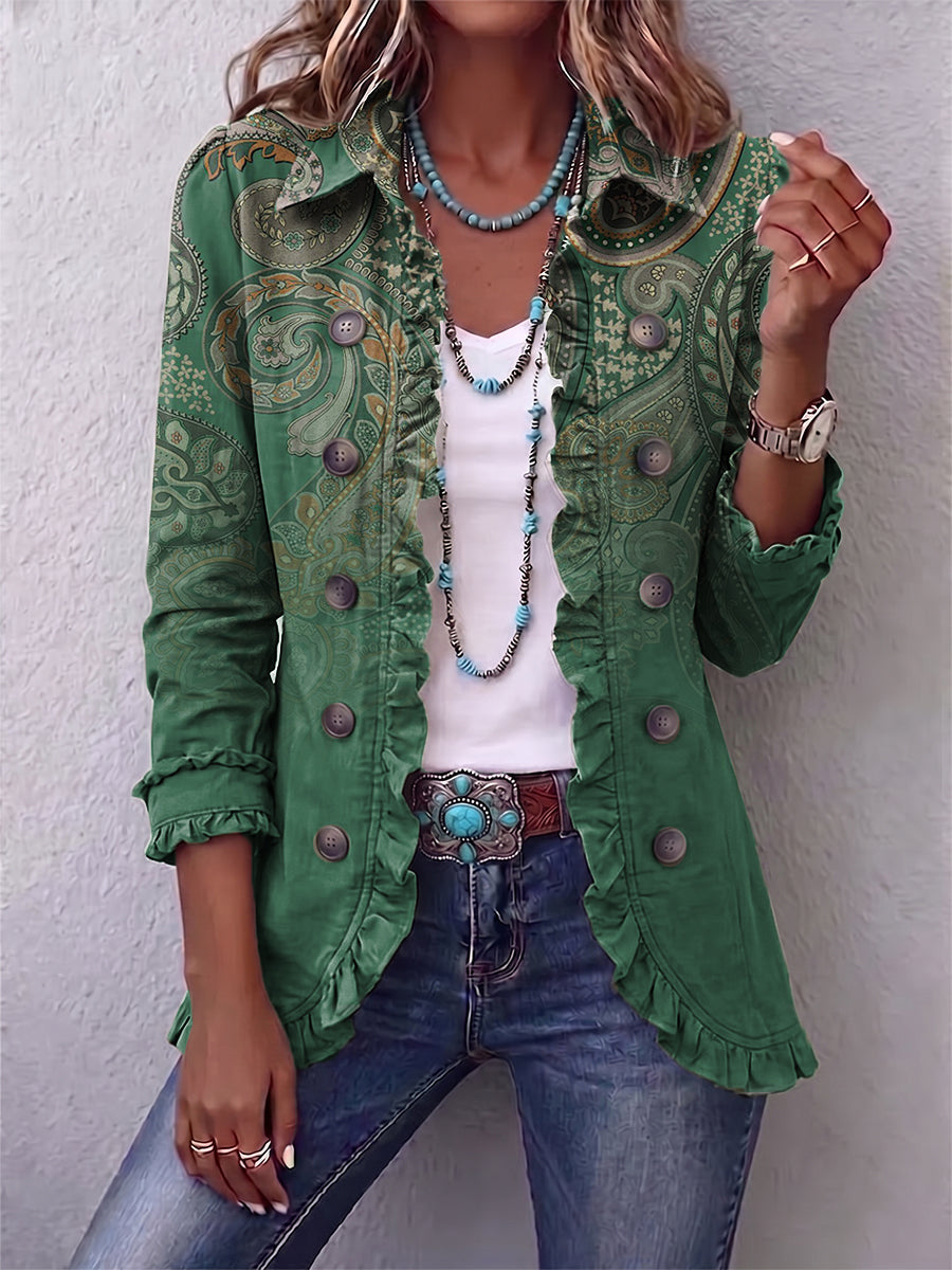 Jemara™ | Bohemian Paisley Print flæsejakke — 1