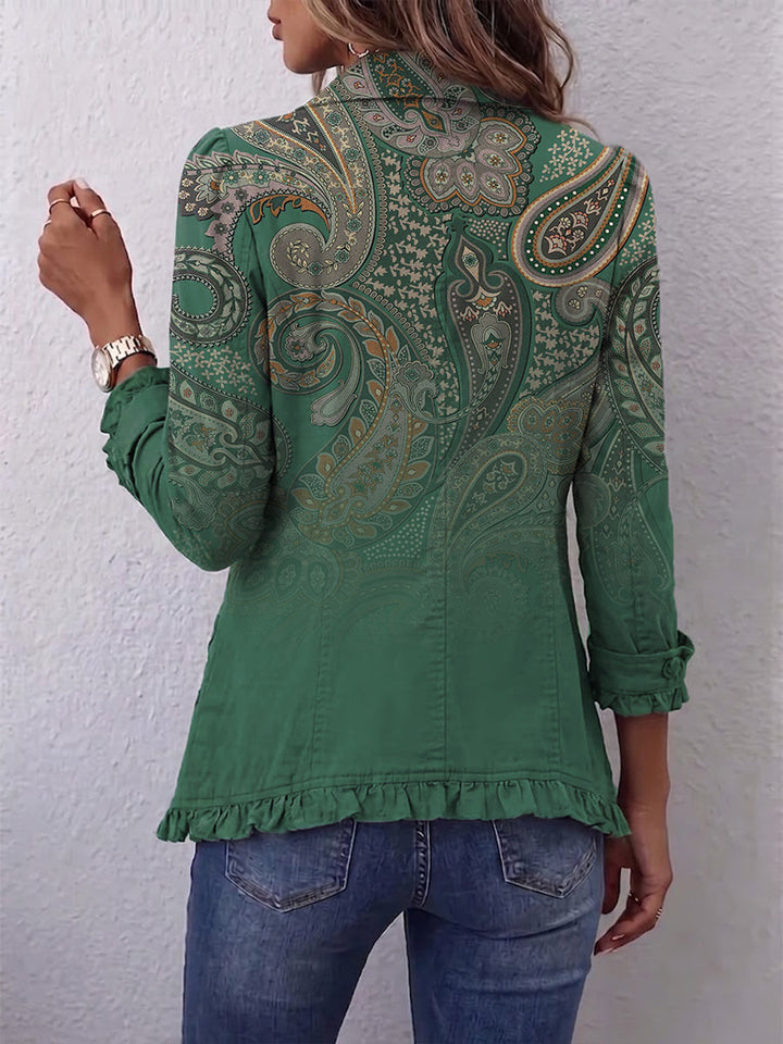 Jemara™ | Bohemian Paisley Print flæsejakke — 2