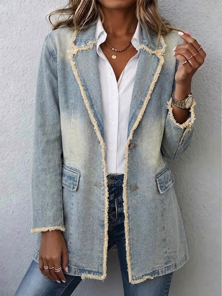 Dionne™ | Oversized blazer i vintagestil med rå kanter — 1