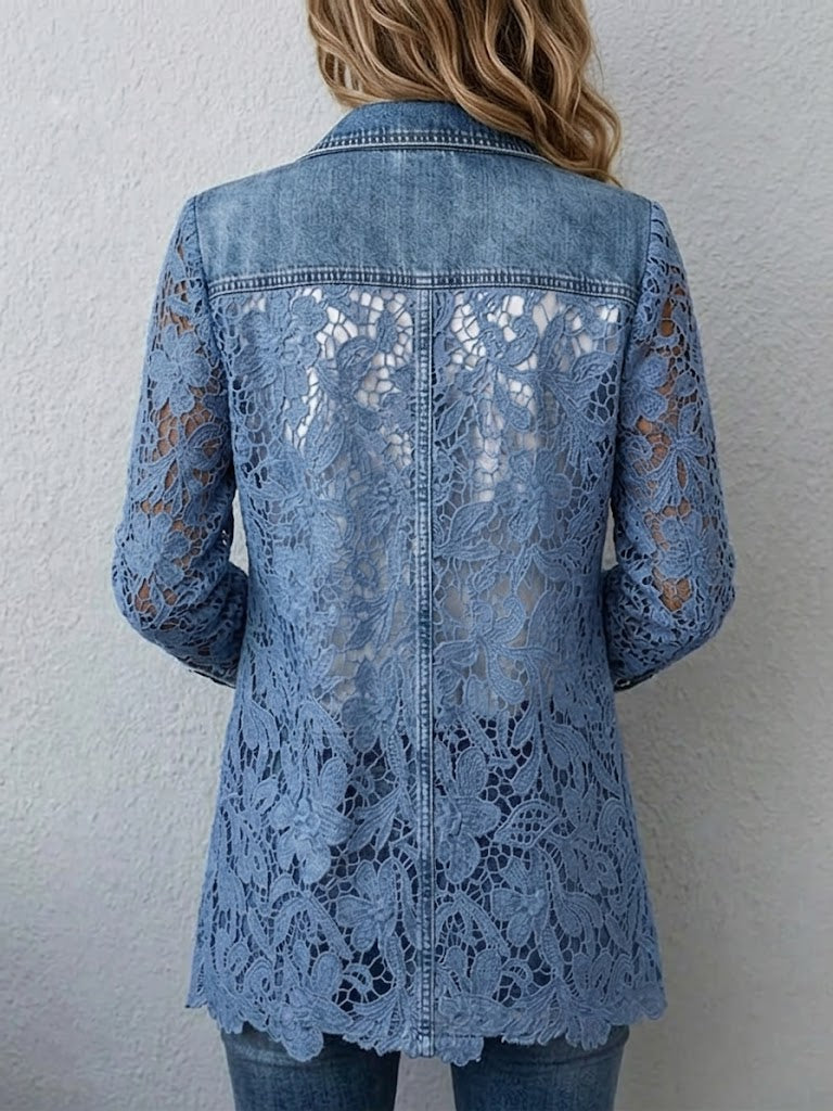 Lacinda™ | Blazerjakke med blomsterblondepaneler — 2