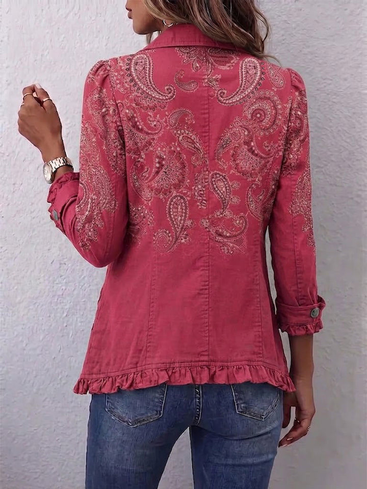 Anouk™ | Vintage flæsejakke med Paisley-tryk — 2