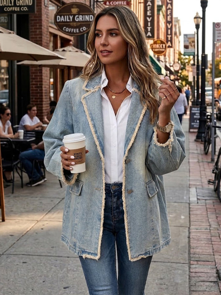 Dionne™ | Oversized blazer i vintagestil med rå kanter — 2