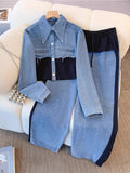 Holbrook™ | Color-Block cropped jakke & wide-leg bukser sæt