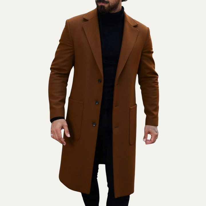 Freja Andersen | Herre klassisk vinter slim fit uld Overcoat