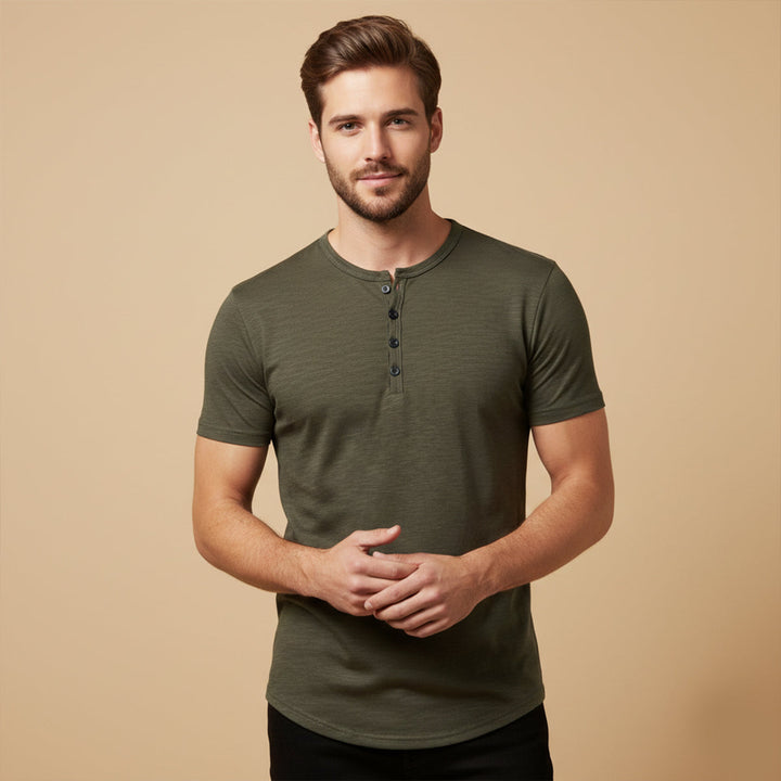 Bathwick | Herre åndbar Henley krave sommer T-skjorte