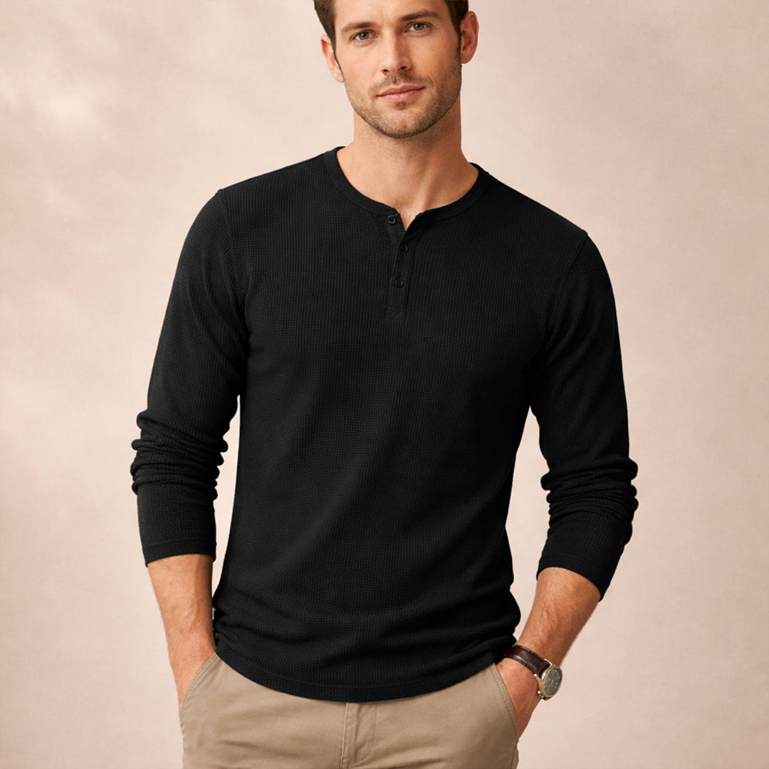 Pinecrest Creek herre afslappet Waffle Henley Thermal skjorte