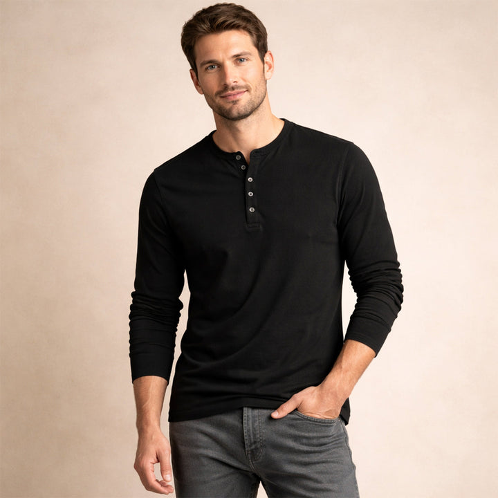 Meadowcrest Hill herre åndbar bomuld Blend Henley skjorte