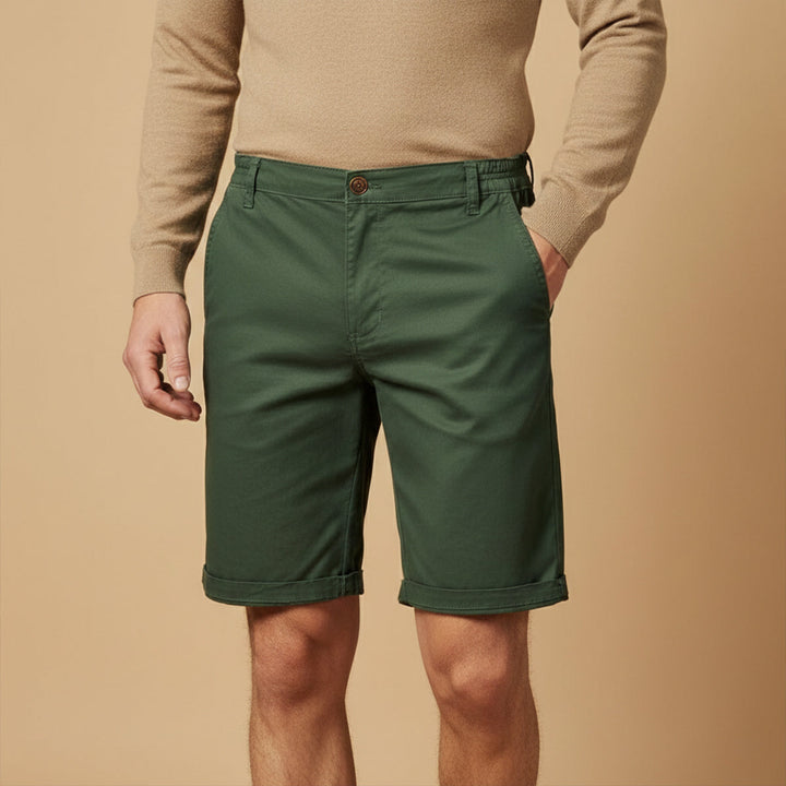 Roseland | Herre Premium bomuld Flat Front sommer shorts