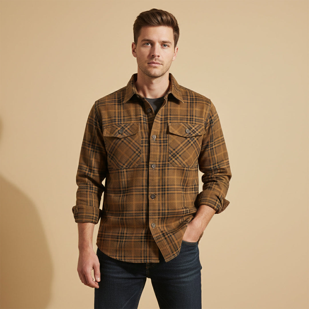Timbercrest Ridge herre let Checkered bomuld skjortejakke