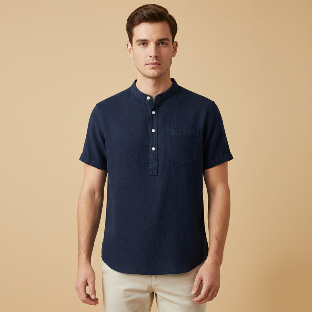 Hyde Park herre afslappet sommer Basic skjorte med Chest Pocket
