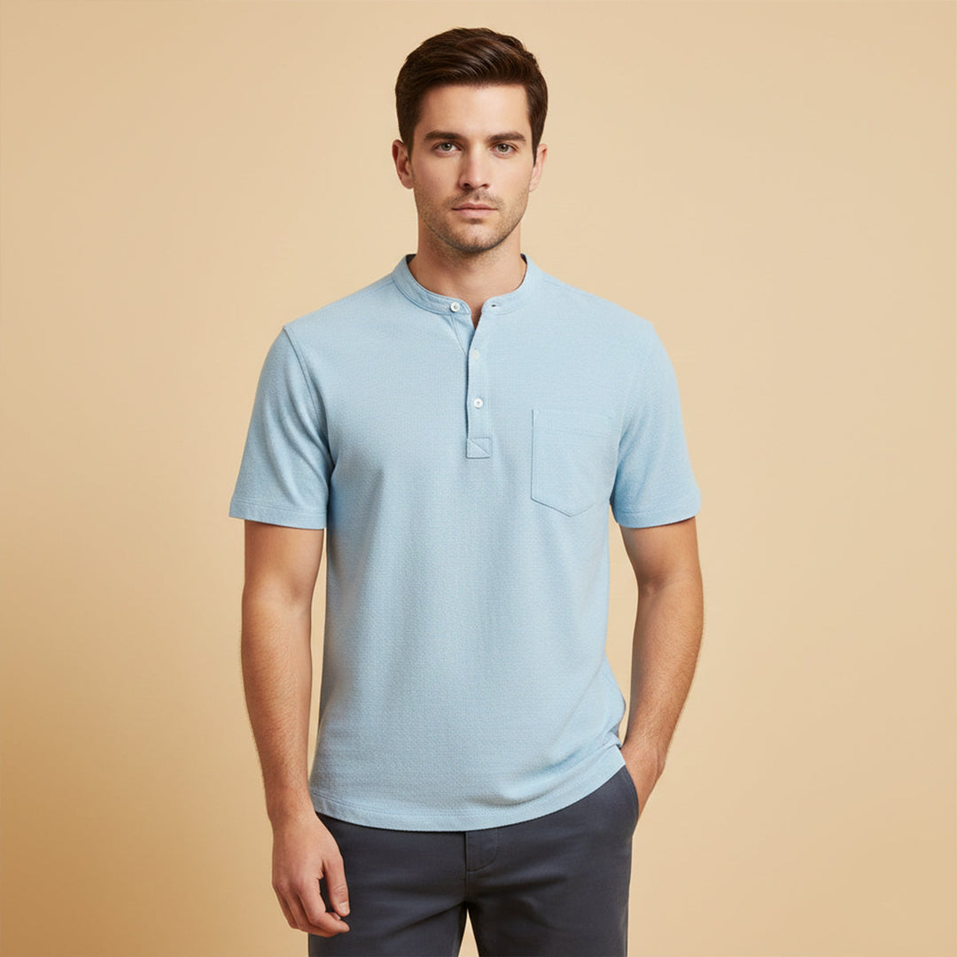 Piccadilly | Herre blød sommer Basic skjorte med Chest Pocket