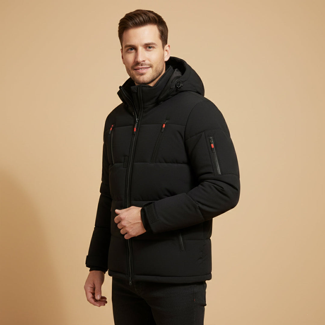 Freja Andersen | Herre varm med hætte vinter puffer frakke med Zipper Pockets