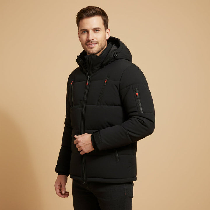 Freja Andersen | Herre varm med hætte vinter puffer frakke med Zipper Pockets