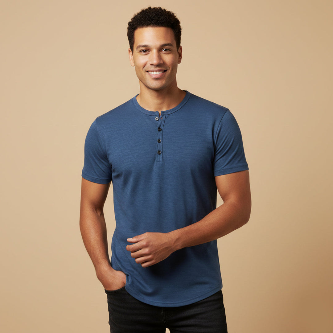 Bathwick | Herre åndbar Henley krave sommer T-skjorte