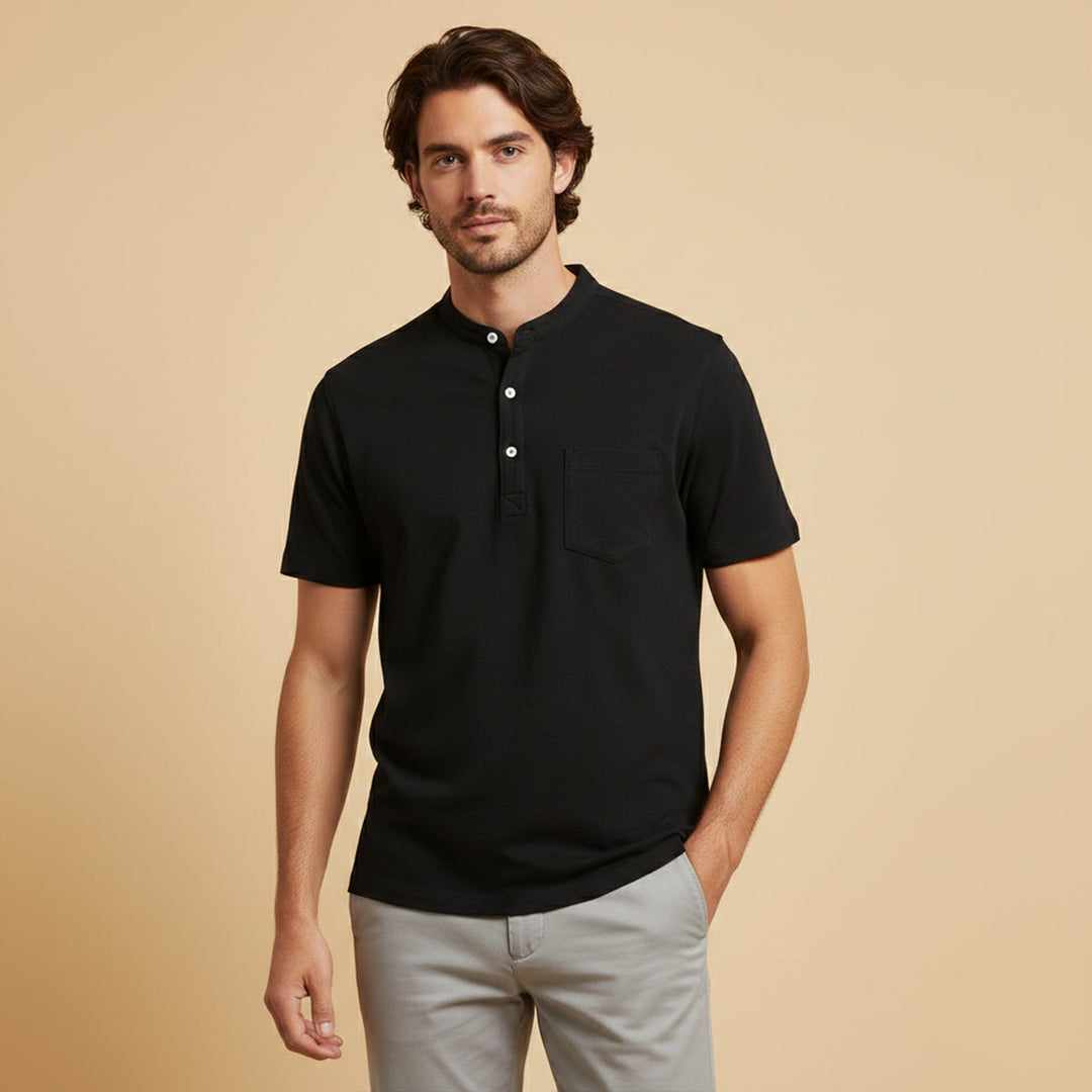Piccadilly | Herre blød sommer Basic skjorte med Chest Pocket