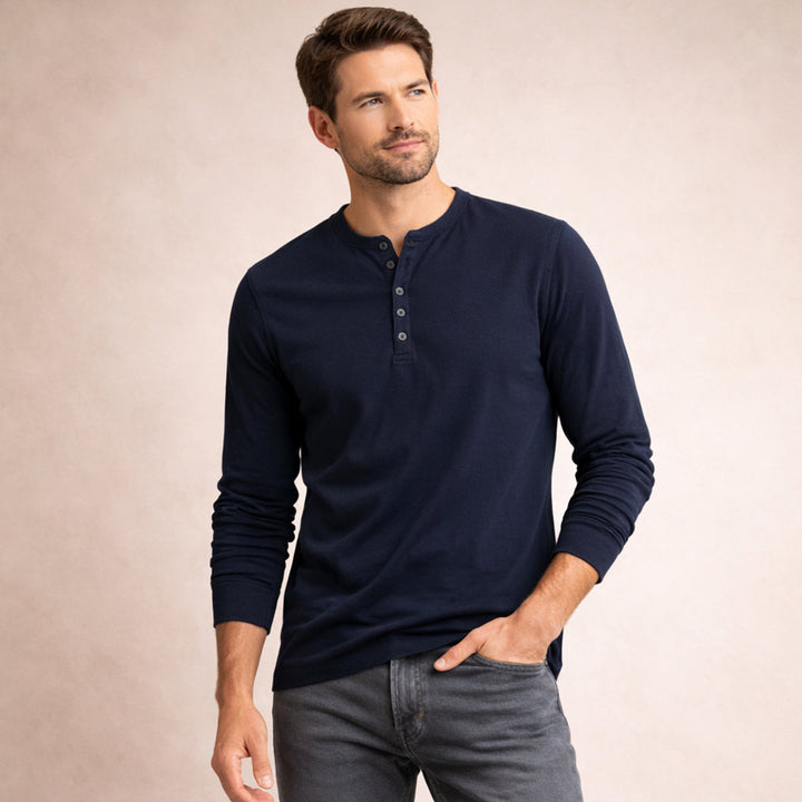 Meadowcrest Hill herre åndbar bomuld Blend Henley skjorte