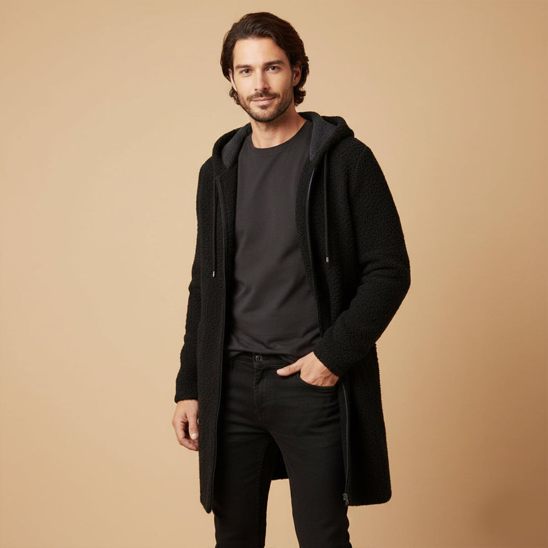 Copenhagen med hætte strik cardigan - herre Longline afslappet frakke