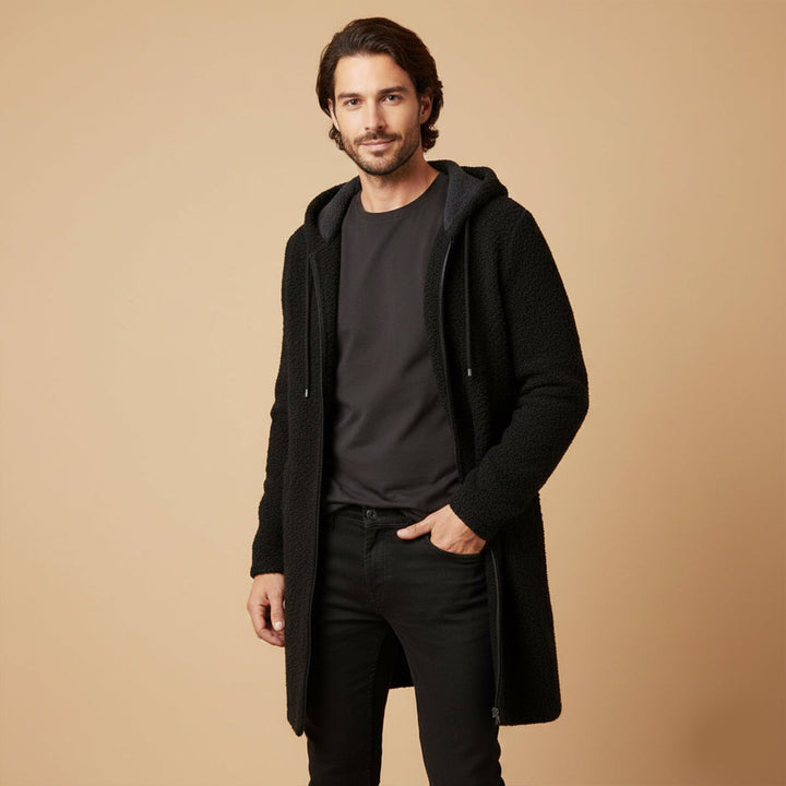 Copenhagen med hætte strik cardigan - herre Longline afslappet frakke