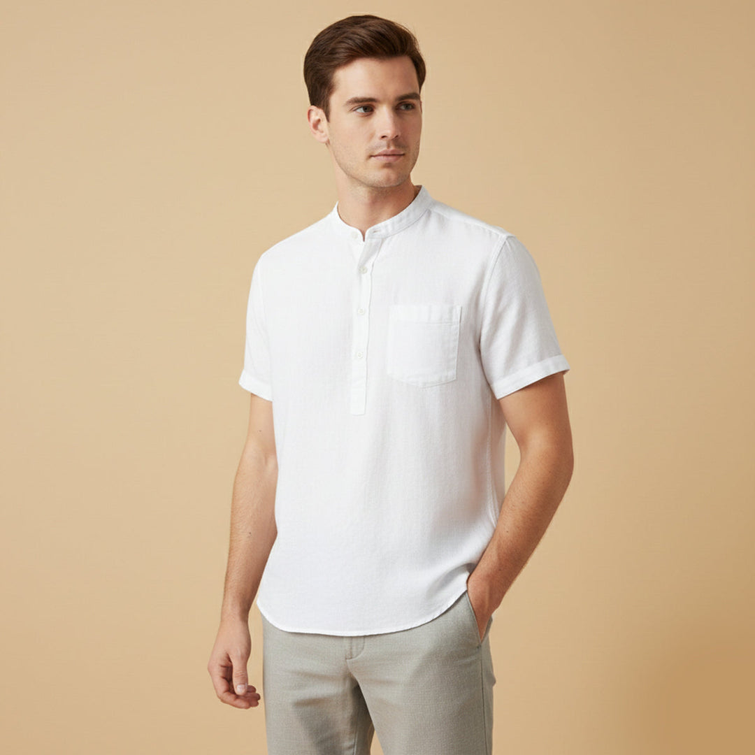 Hyde Park herre afslappet sommer Basic skjorte med Chest Pocket
