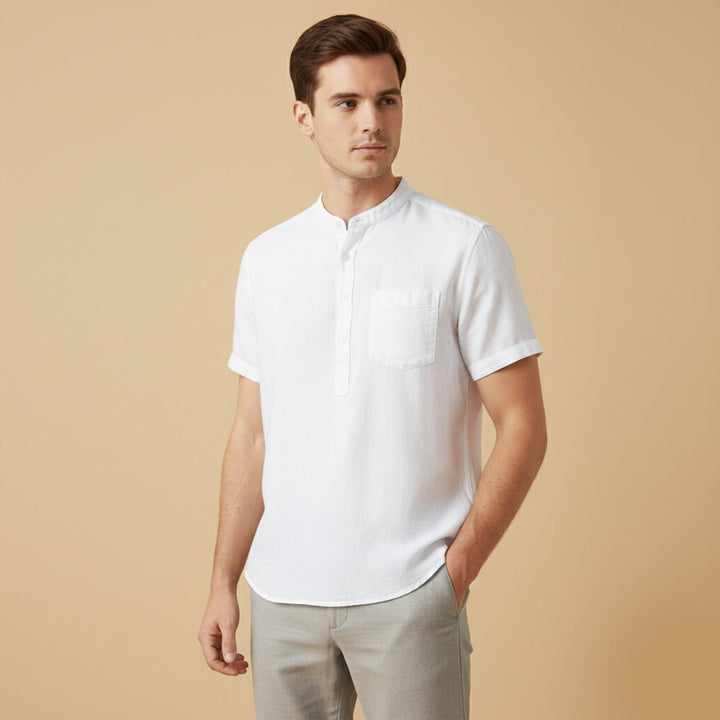 Hyde Park herre afslappet sommer Basic skjorte med Chest Pocket