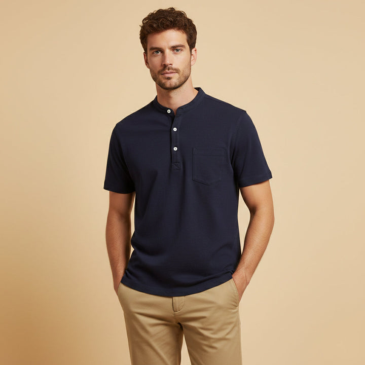 Piccadilly | Herre blød sommer Basic skjorte med Chest Pocket