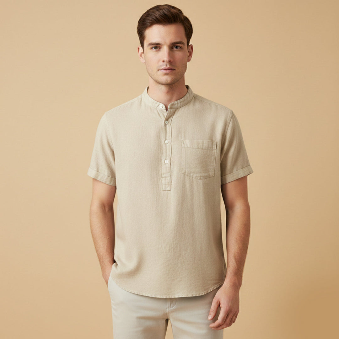 Hyde Park herre afslappet sommer Basic skjorte med Chest Pocket