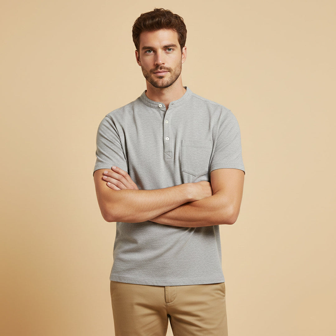 Piccadilly | Herre blød sommer Basic skjorte med Chest Pocket