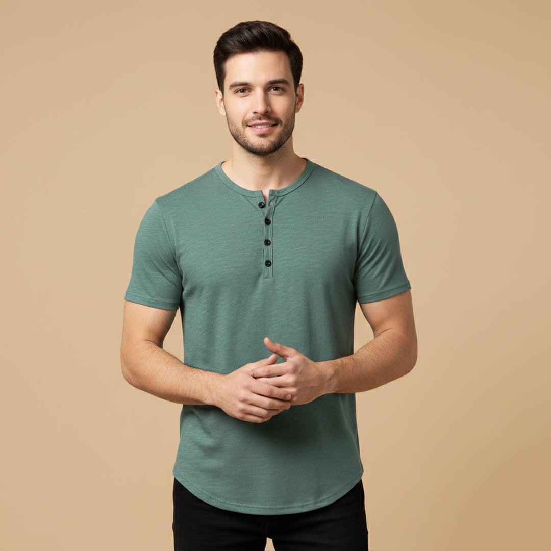 Bathwick | Herre åndbar Henley krave sommer T-skjorte