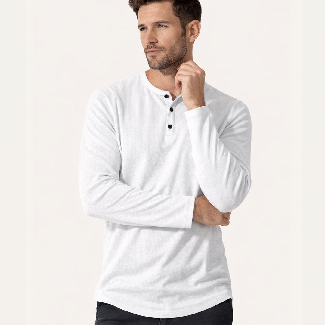 Pinecrest Creek herre afslappet Waffle Henley Thermal skjorte