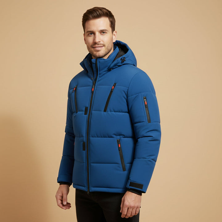 Freja Andersen | Herre varm med hætte vinter puffer frakke med Zipper Pockets