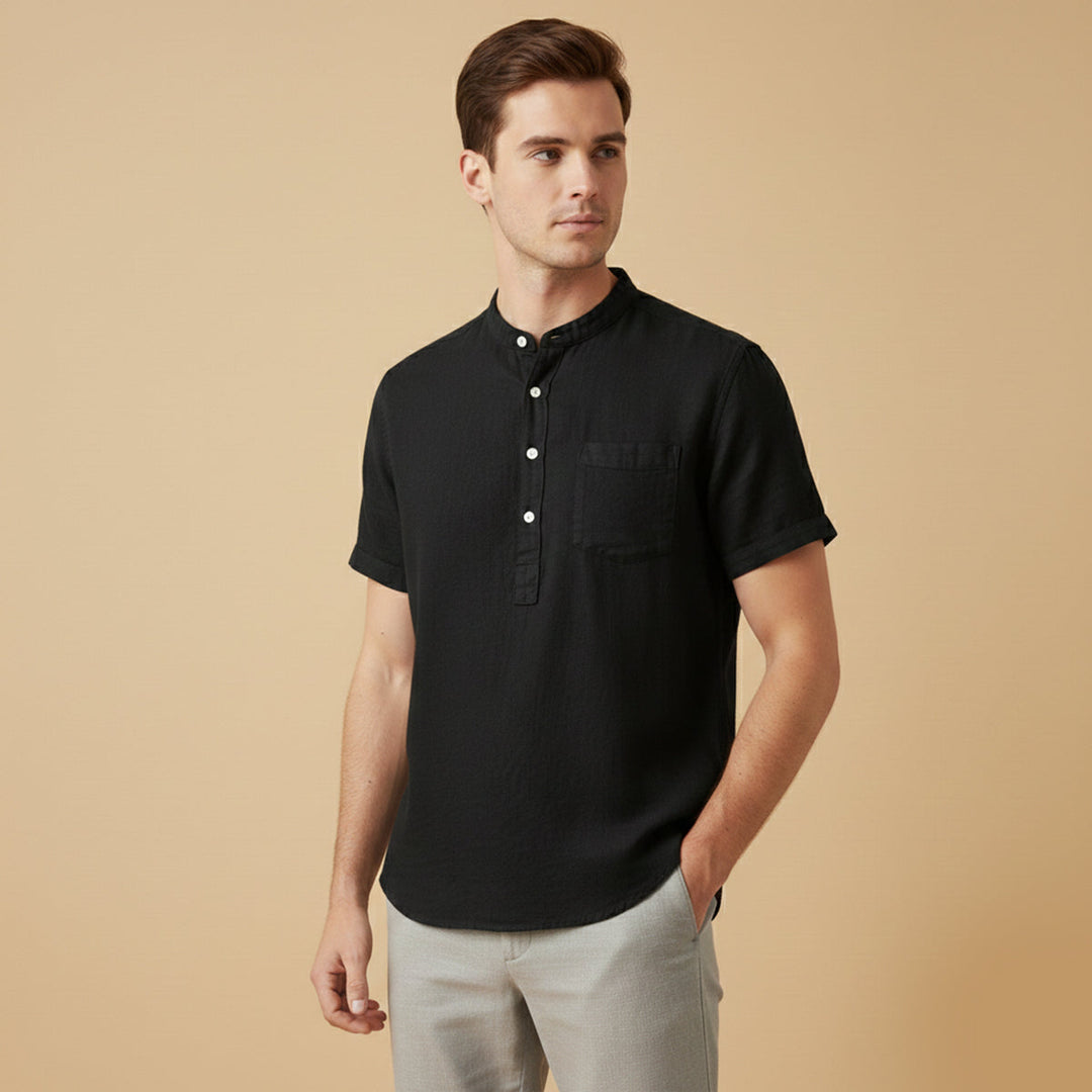 Hyde Park herre afslappet sommer Basic skjorte med Chest Pocket
