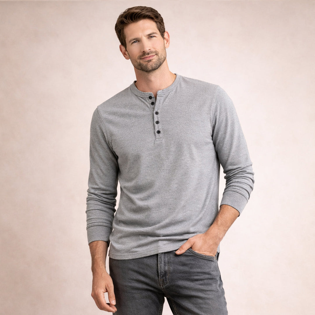 Meadowcrest Hill herre åndbar bomuld Blend Henley skjorte