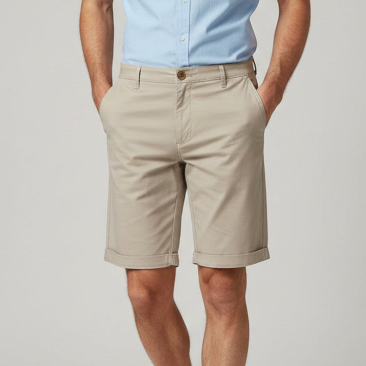 Roseland | Herre Premium bomuld Flat Front sommer shorts