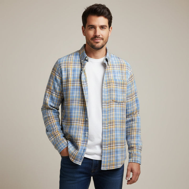 Freja Andersen | Herre løs pasform afslappet Retro Plaid skjorte