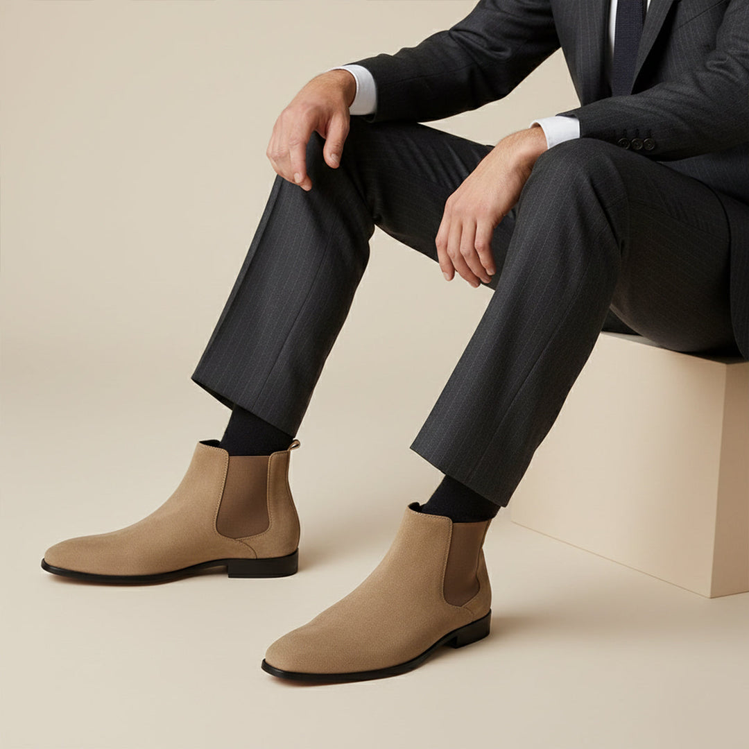 Vienna | Herre ruskind Chelsea-støvler - Elegant Slip On sko