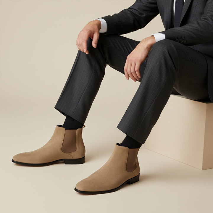 Vienna | Herre ruskind Chelsea-støvler - Elegant Slip On sko