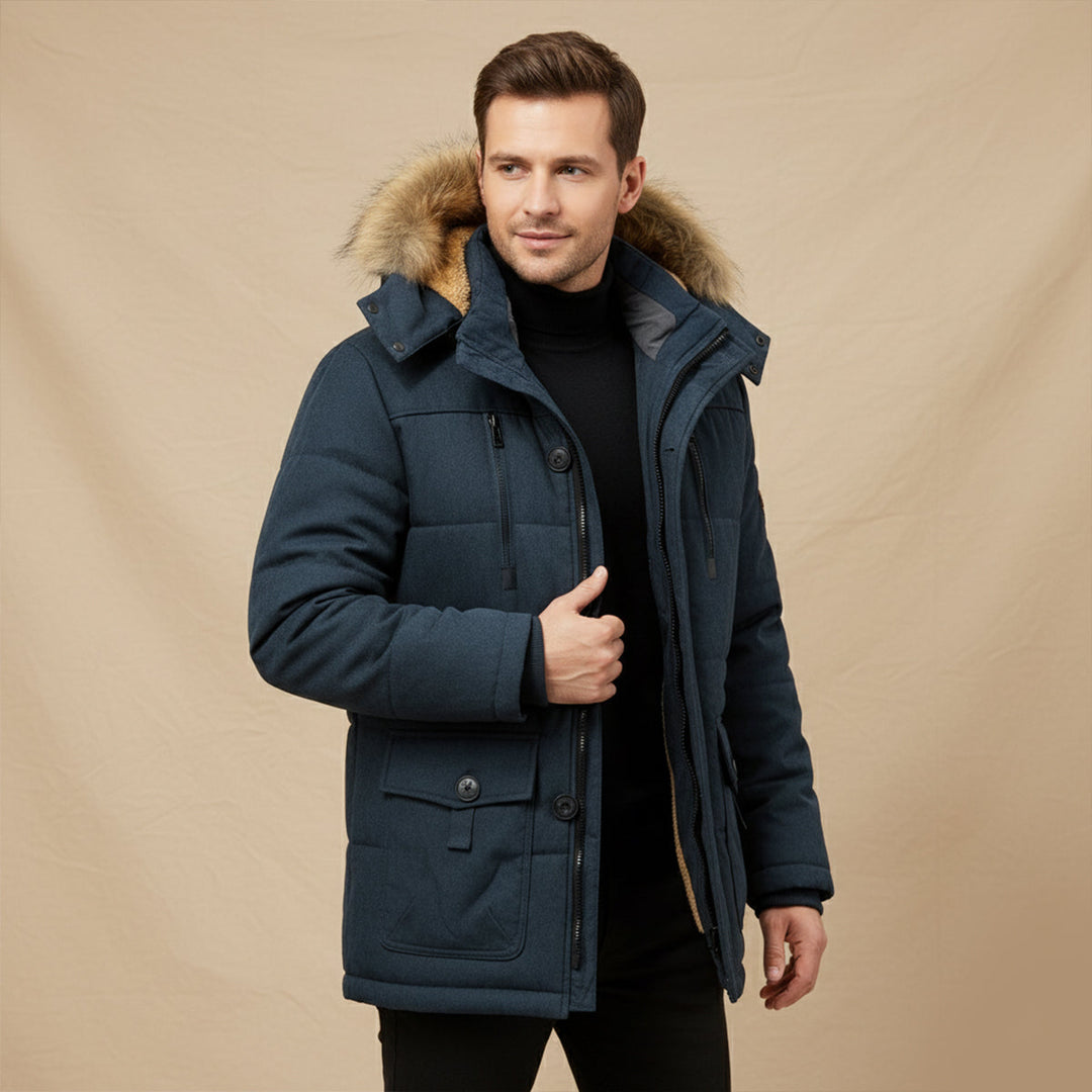 Freja Andersen | Herre varm vinter Parka jakke med Fleece Lining
